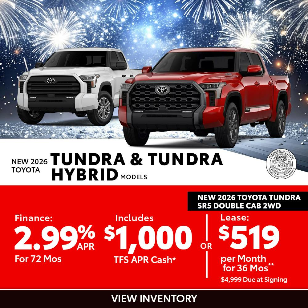 New 2026 Toyota Tundra and Tundra Hybrid Models OR New 2026 Toyota Tundra SR5 Double Cab 2WD