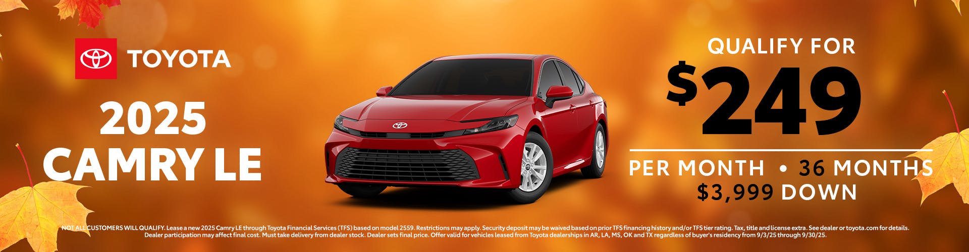 September 2025 GST Camry Lease