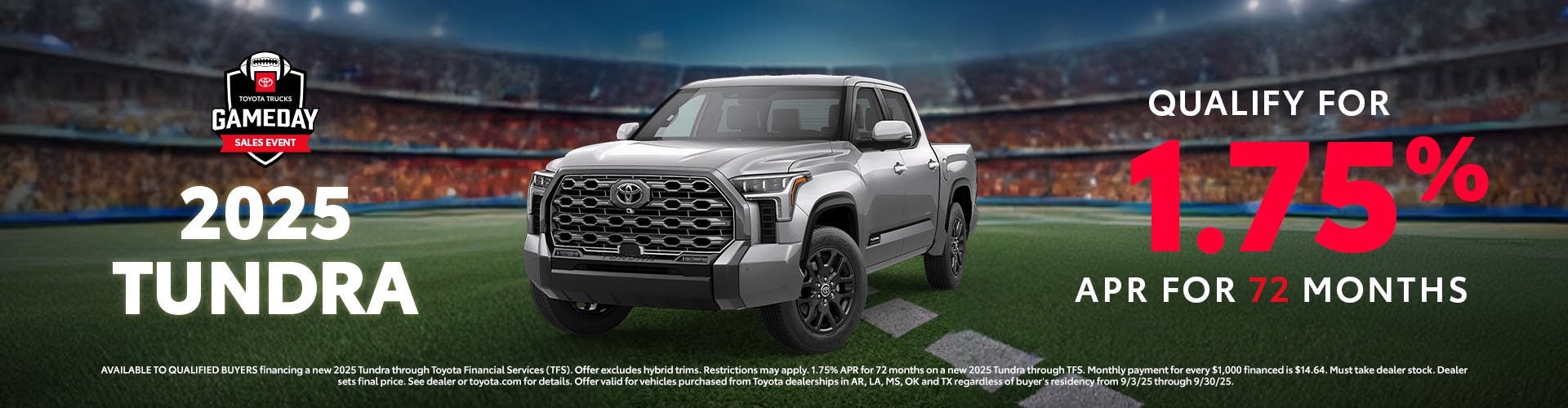 September 2025 GST Tundra APR