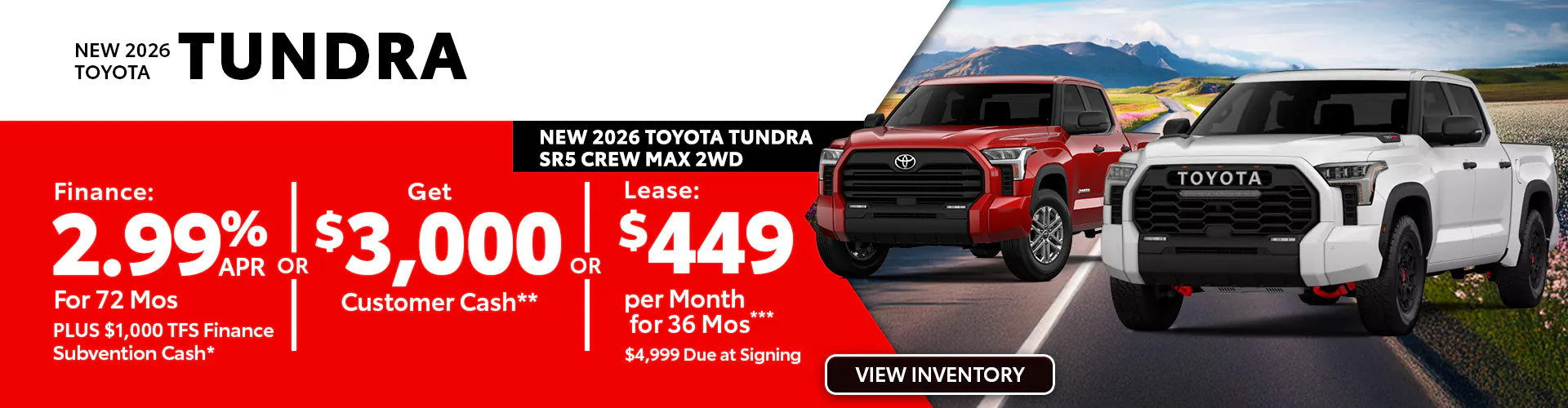 New 2026 Toyota Tundra OR New 2026 Toyota Tundra SR5 Crew Max 2WD