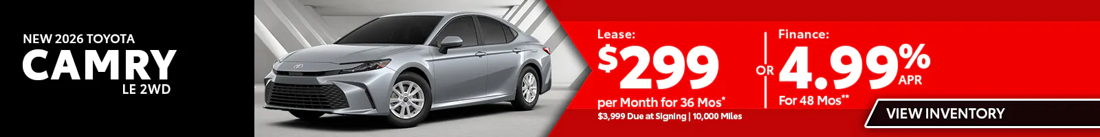 New 2026 Toyota Camry LE 2WD