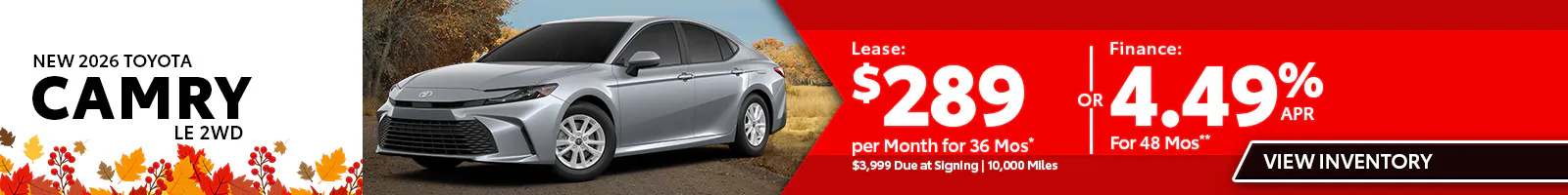 New 2026 Toyota Camry LE 2WD