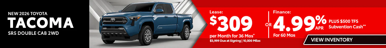 New 2026 Toyota Tacoma SR5 Double Cab 2WD