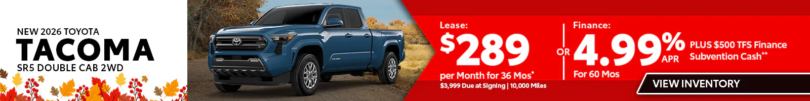 New 2026 Toyota Tacoma SR5 Double Cab 2WD