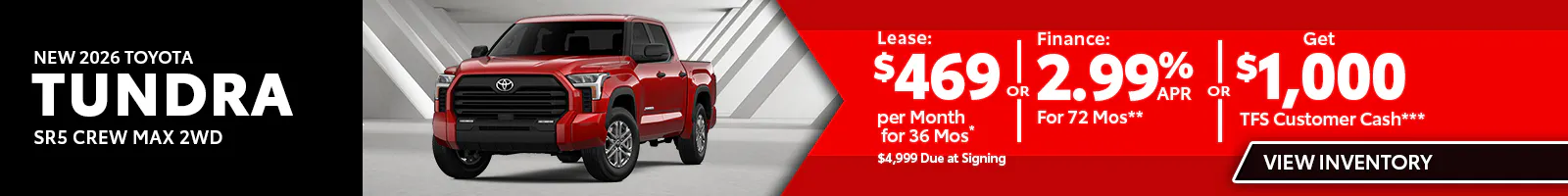 New 2026 Toyota Tundra SR5 Crew Max 2WD