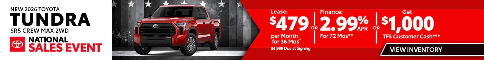New 2026 Toyota Tundra SR5 Crew Max 2WD