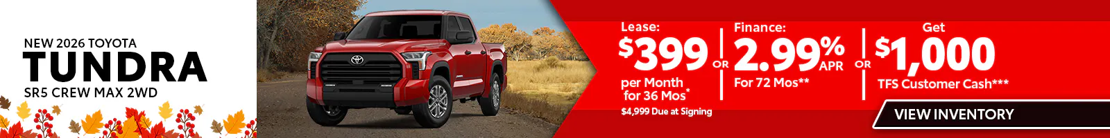 New 2026 Toyota Tundra SR5 Crew Max 2WD