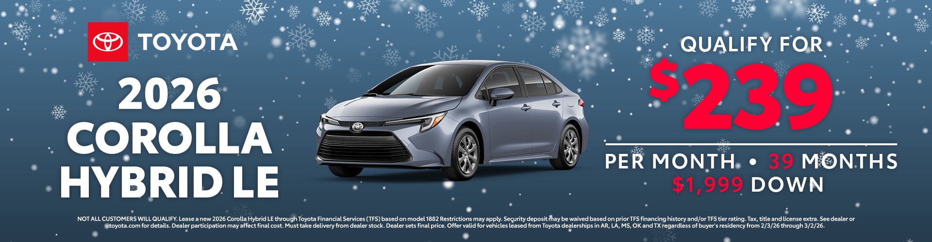 February 2026 GST Corolla Hybrid Lease
