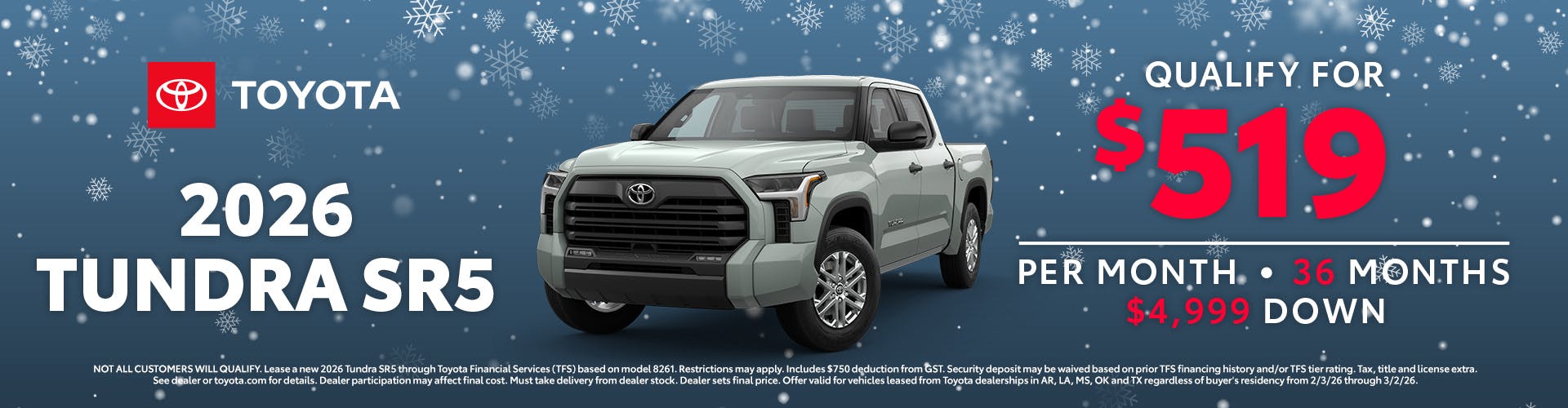 February 2026 GST Tundra Lease