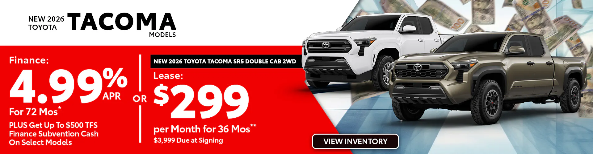 New 2026 Toyota Tacoma Models OR New 2026 Toyota Tacoma SR5 Double Cab 2WD