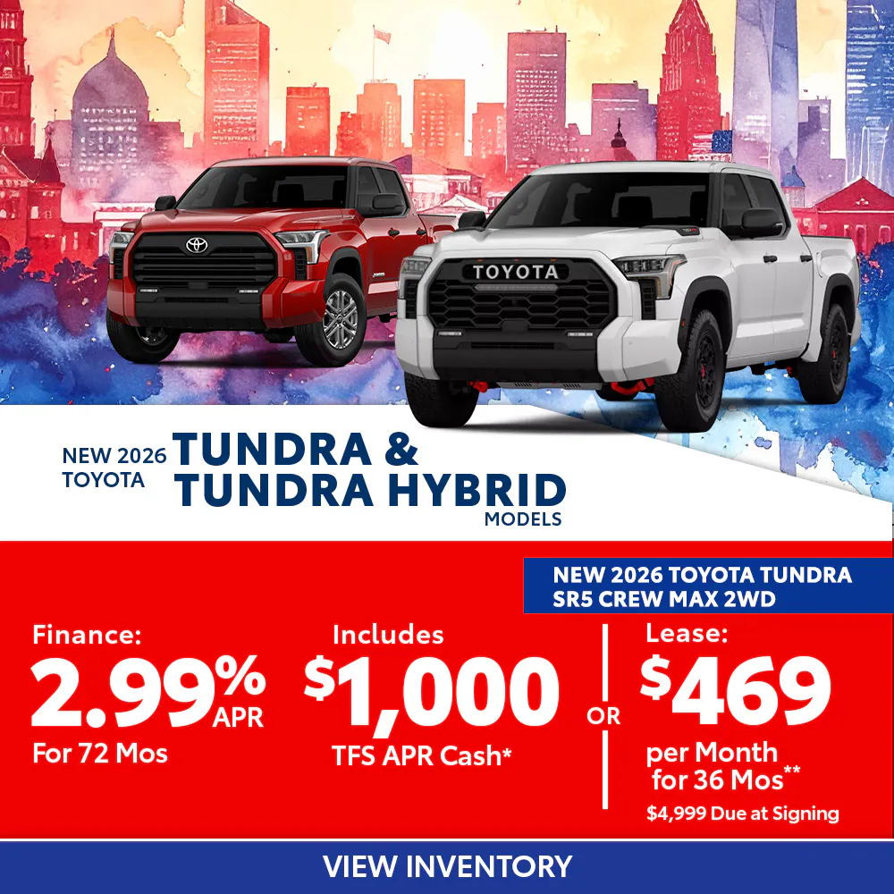 New 2026 Toyota Tundra and Tundra Hybrid Models OR New 2026 Toyota Tundra SR5 Crew Max 2WD