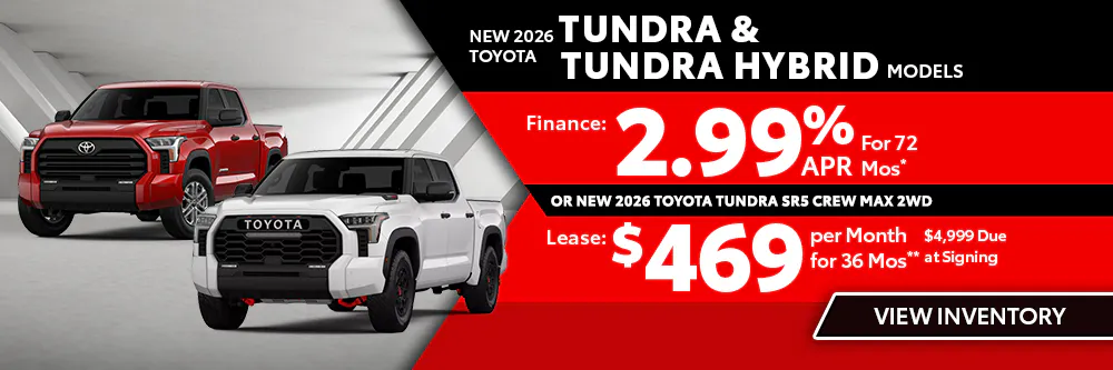 New 2026 Toyota Tundra and Tundra Hybrid Models OR New 2026 Toyota Tundra SR5 Crew Max 2WD | Shottenkirk Toyota Weatherford