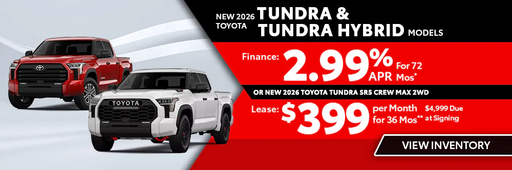 New 2026 Toyota Tundra and Tundra Hybrid Models OR New 2026 Toyota Tundra SR5 Crew Max 2WD | Shottenkirk Toyota Weatherford