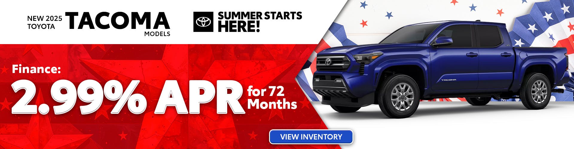 New 2025 Toyota Tacoma Finance For 2.99% APR