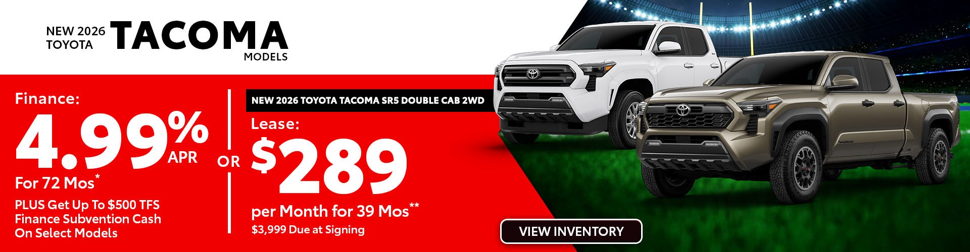 New 2026 Toyota Tacoma Models OR New 2026 Toyota Tacoma SR5 Double Cab 2WD