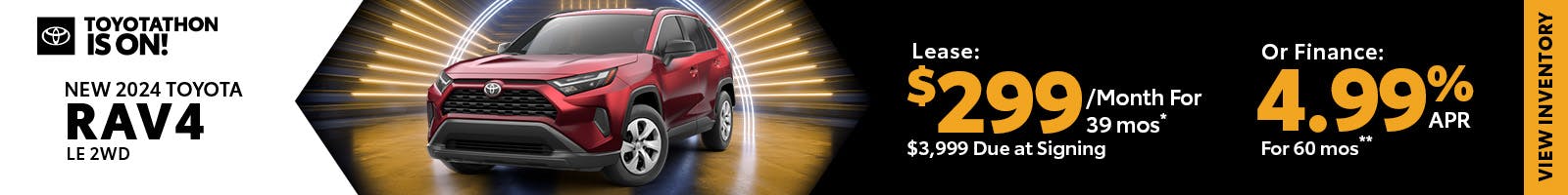 New 2024 Toyota RAV4 – $299 Lease