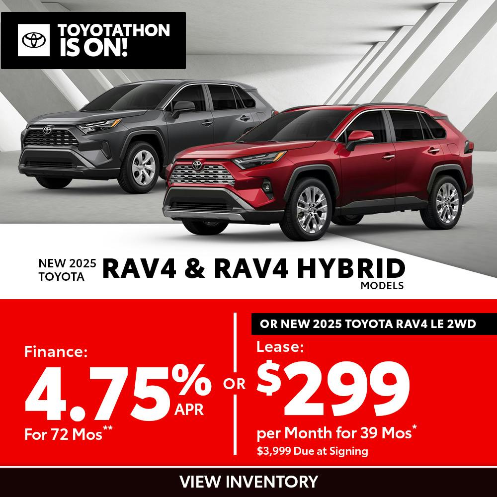 New 2025 Toyota RAV4 and RAV4 Hybrid Models OR New 2025 Toyota RAV4 LE 2WD