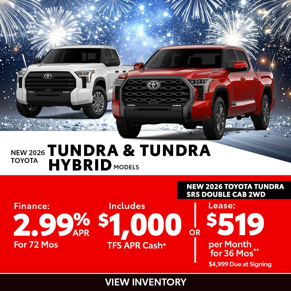 New 2026 Toyota Tundra and Tundra Hybrid Models OR New 2026 Toyota Tundra SR5 Double Cab 2WD
