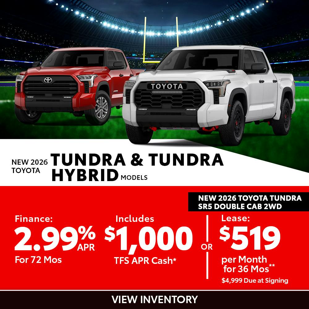 New 2026 Toyota Tundra and Tundra Hybrid Models OR New 2026 Toyota Tundra SR5 Double Cab 2WD