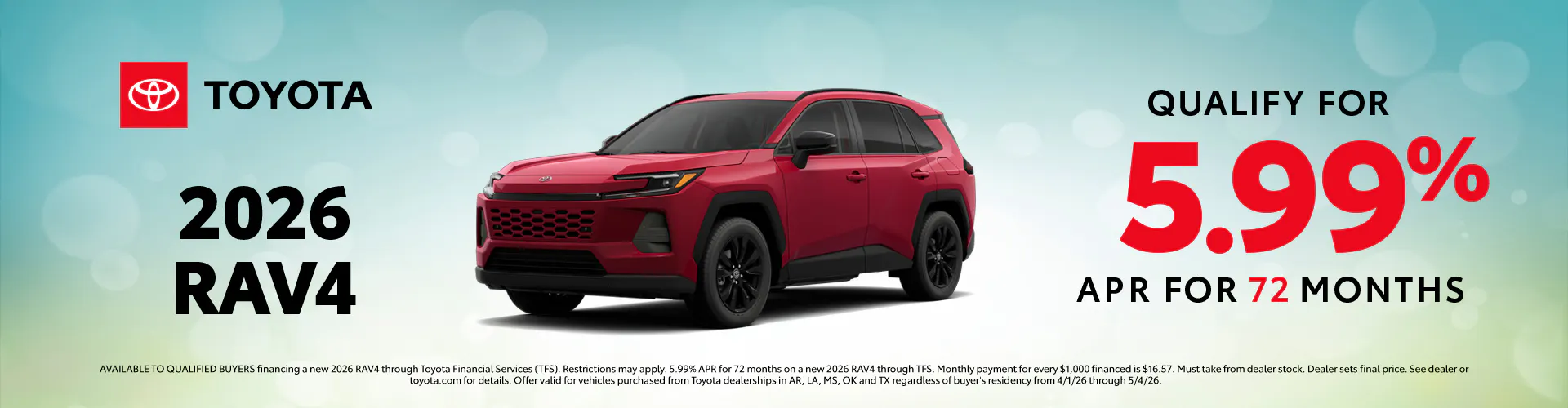 April 2026 GST RAV4 APR
