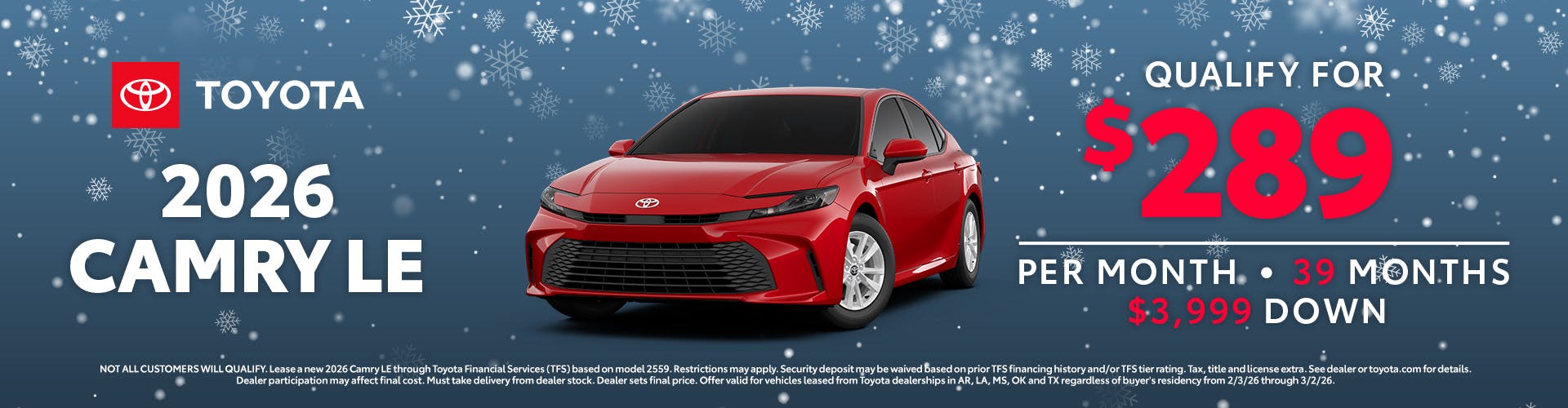 February 2026 GST Camry Lease