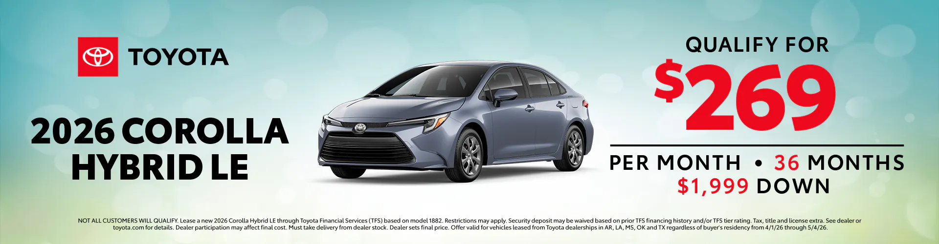 April 2026 GST Corolla Lease