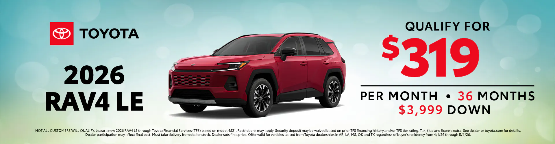 April 2026 GST RAV4 Lease