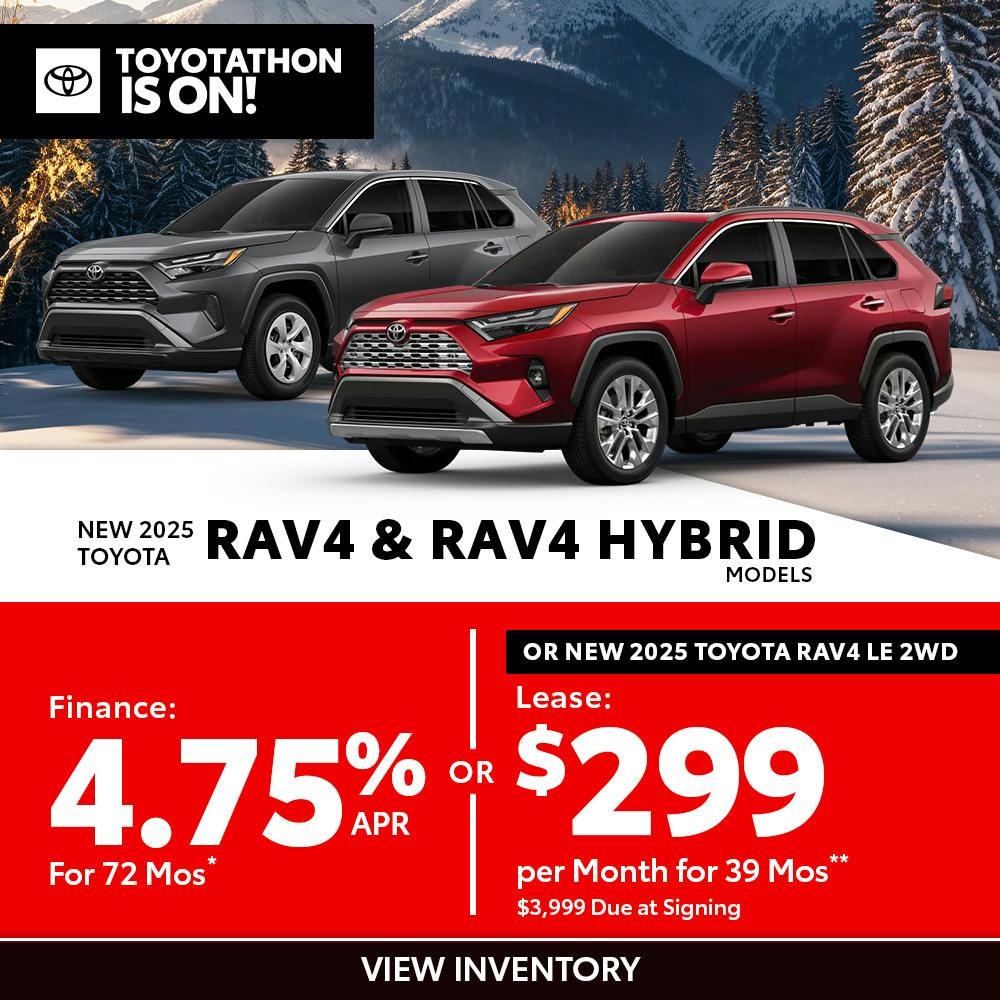 New 2025 Toyota RAV4 and RAV4 Hybrid Models OR New 2025 Toyota RAV4 LE 2WD