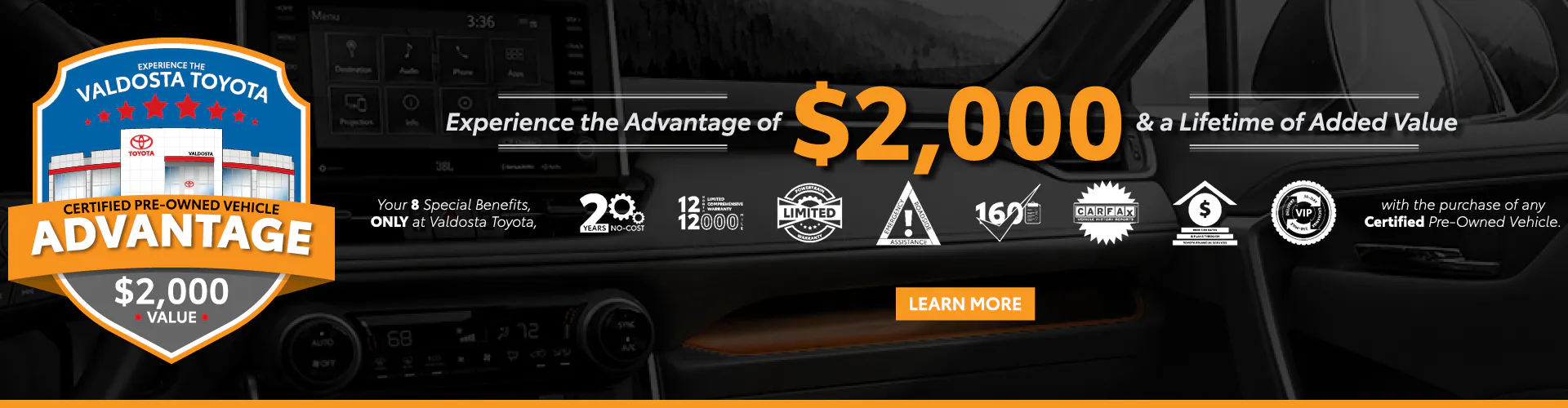 Certified Vehicle Advantage Banner | Valdosta Toyota