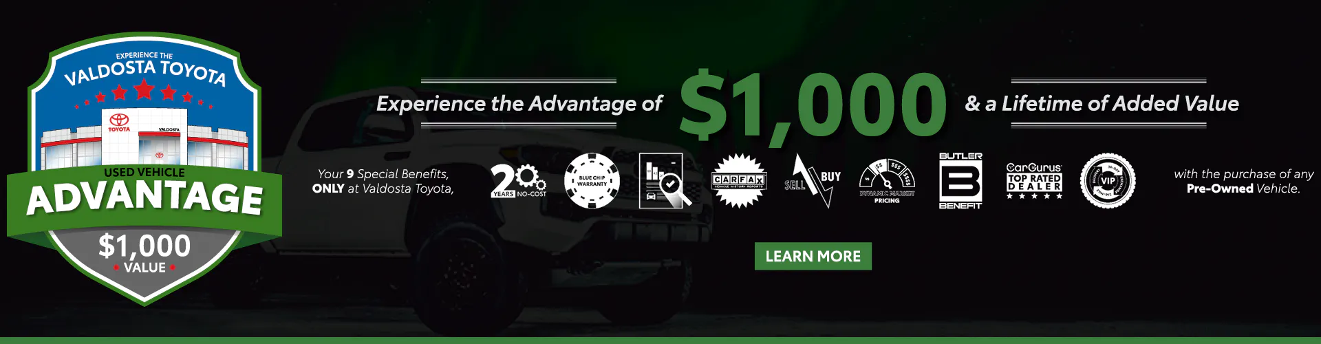 Used Vehicle Advantage Banner | Valdosta Toyota