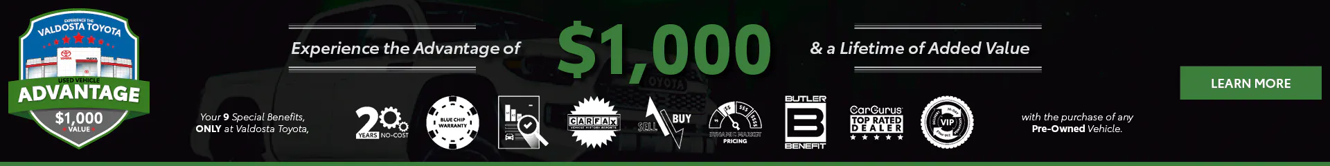 Used Vehicle Advantage Banner | Valdosta Toyota