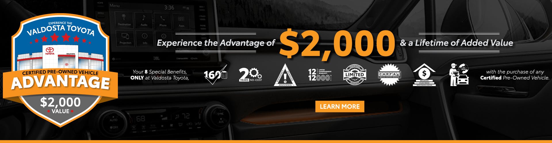 Certified Vehicle Advantage Banner | Valdosta Toyota
