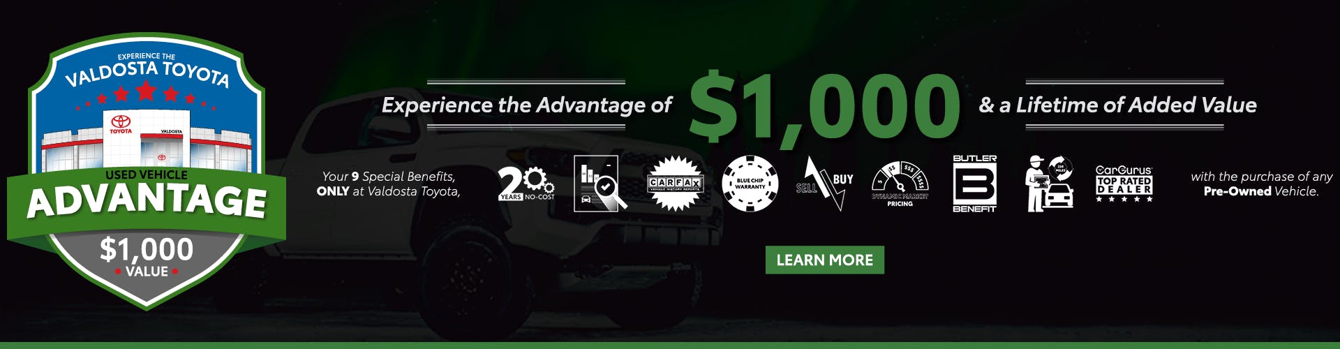 Used Vehicle Advantage Banner | Valdosta Toyota