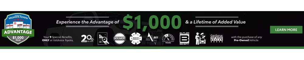 Experience the Advantage of $1,000 | Valdosta Toyota