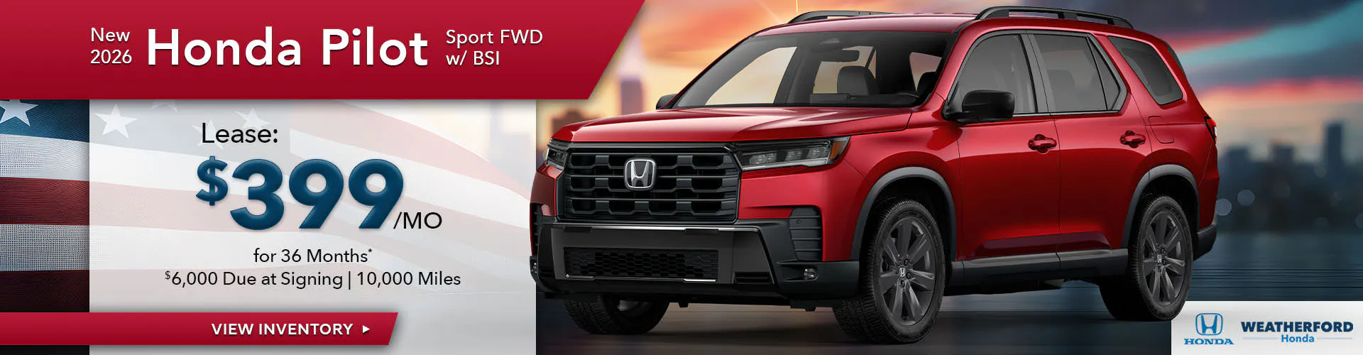 New 2026 Honda Pilot Sport FWD w/ BSI