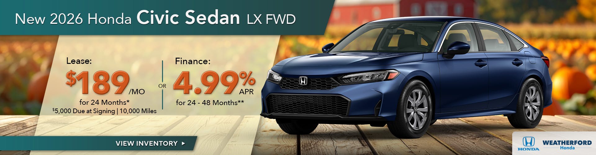 New 2026 Honda Civic Sedan LX FWD