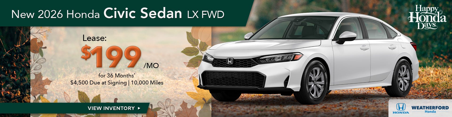 New 2026 Honda Civic Sedan LX FWD