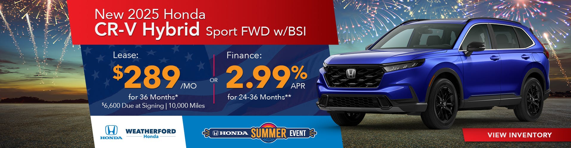 New 2025 Honda CR-V Hybrid Sport FWD w/ BSI