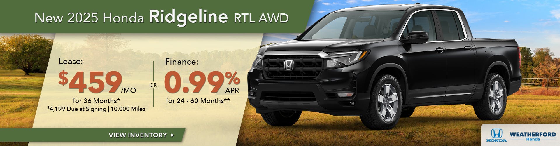 New 2025 Honda Ridgeline RTL AWD