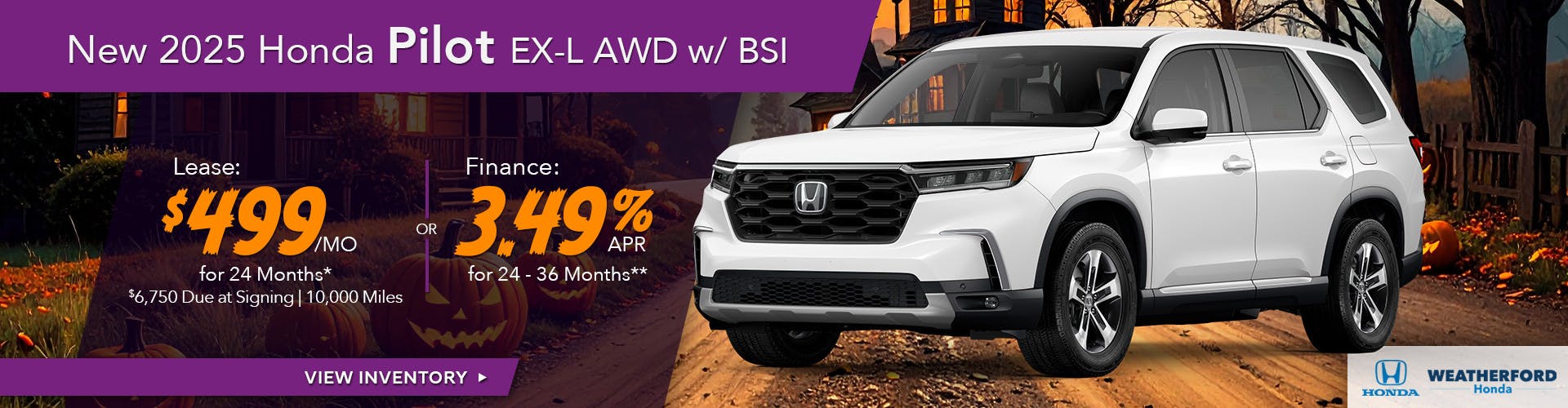 New 2025 Honda Pilot EX-L AWD w/ BSI