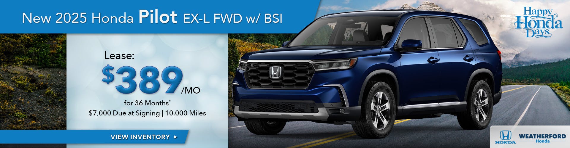 New 2025 Honda Pilot EX-L FWD w/ BSI
