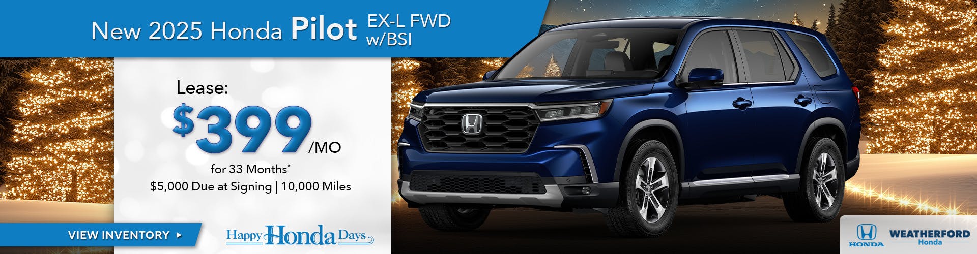 New 2025 Honda Pilot EX-L FWD w/ BSI