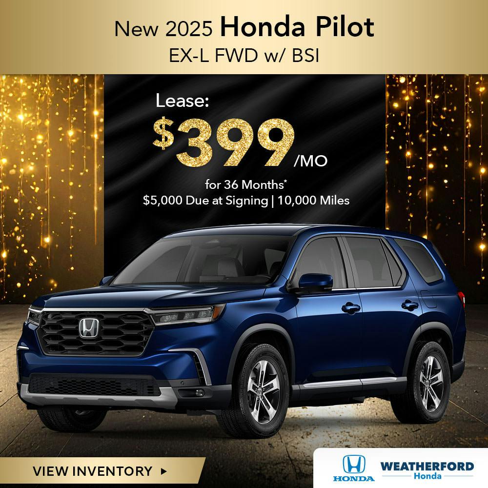 New 2025 Honda Pilot  EX-L FWD w/ BSI | Weatherford Honda