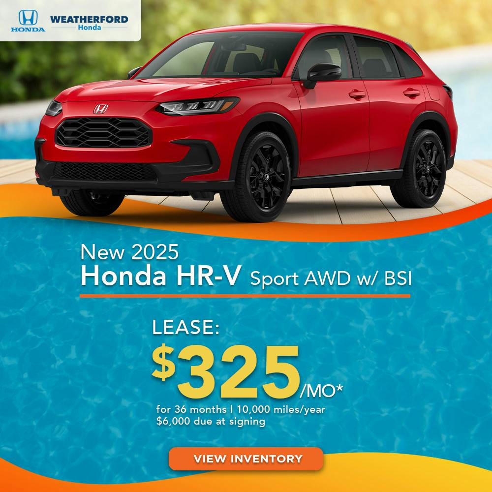 New 2025 Honda HR-V Sport AWD w/ BSI