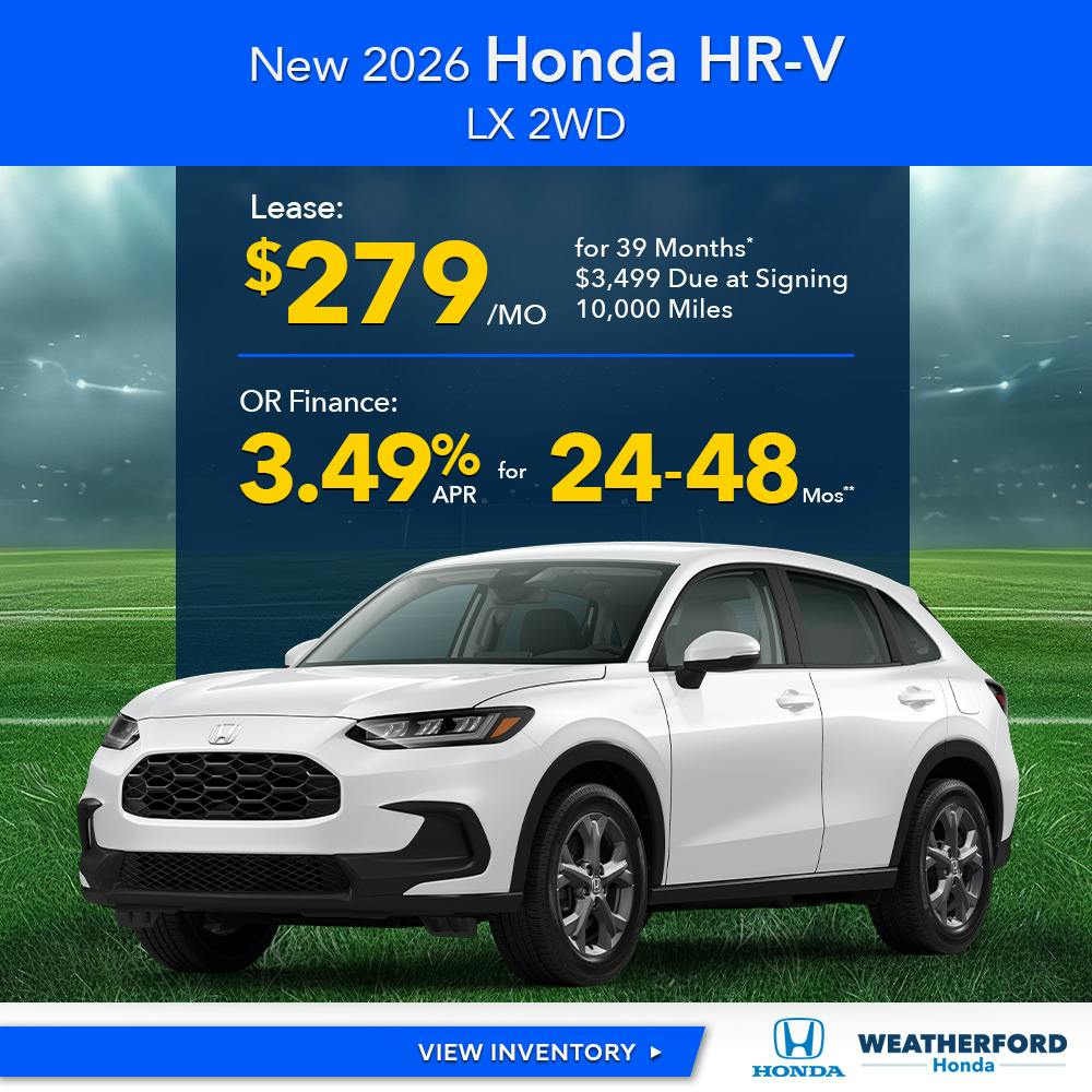 New 2026 Honda HR-V LX 2WD | Weatherford Honda
