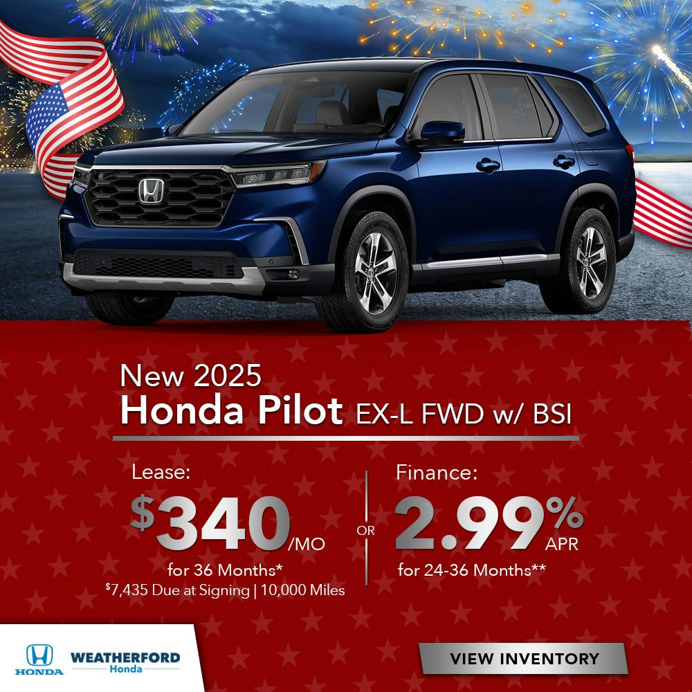 New 2025 Honda Pilot EX-L FWD w/ BSI