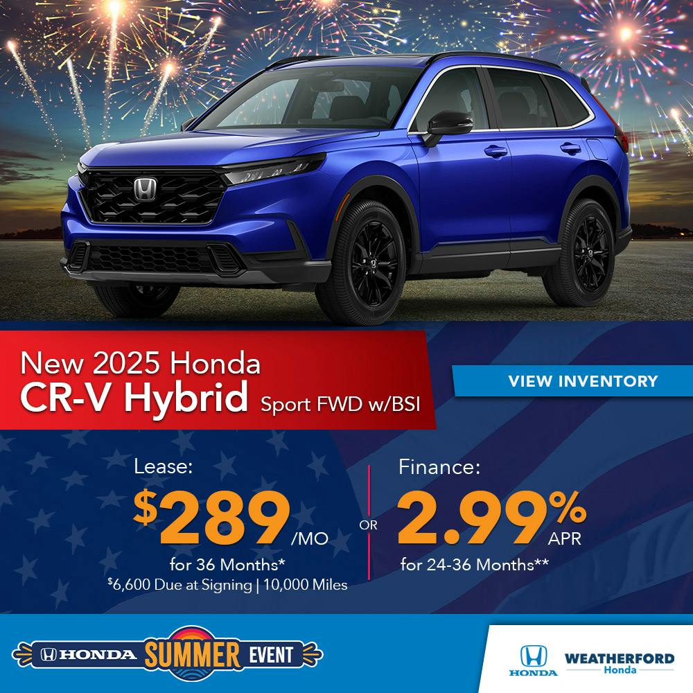 New 2025 Honda CR-V Hybrid Sport FWD w/ BSI