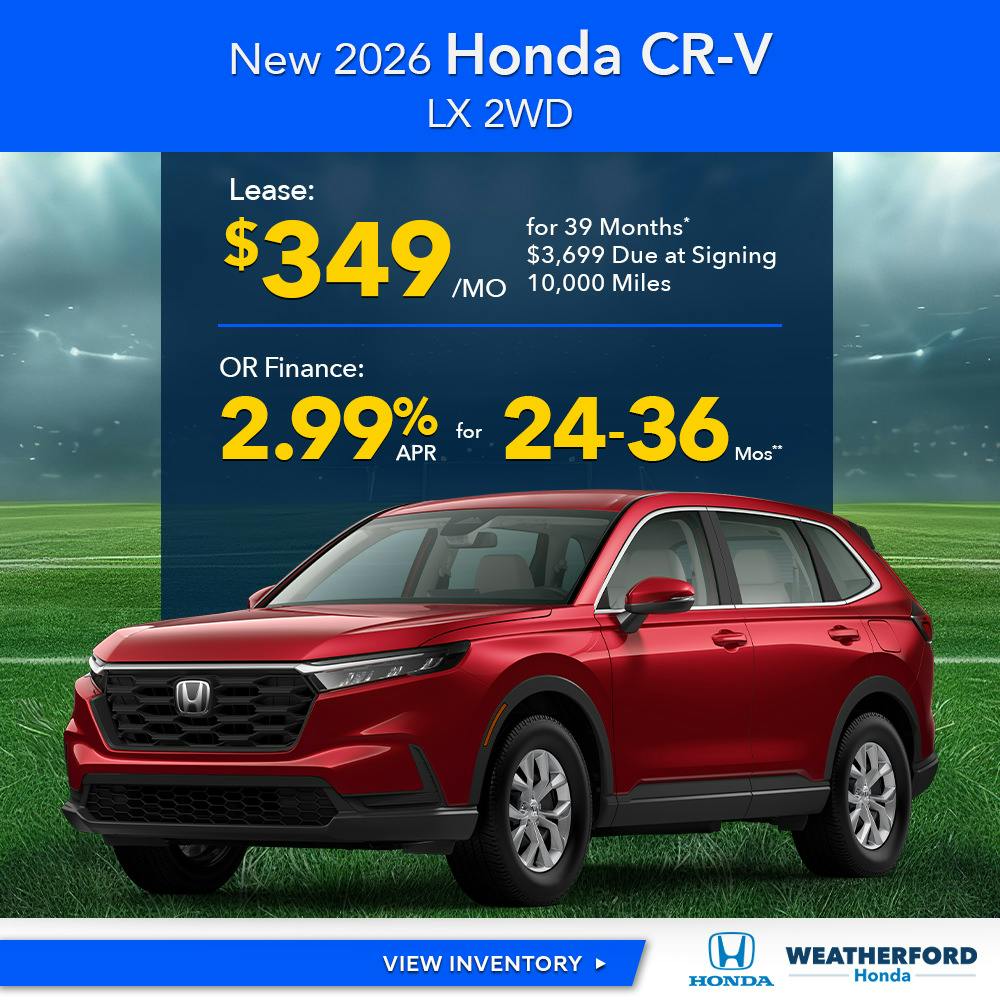 New 2026 Honda CR-V LX 2WD | Weatherford Honda