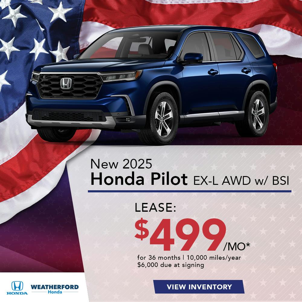 New 2025 Honda Pilot EX-L AWD w/ BSI