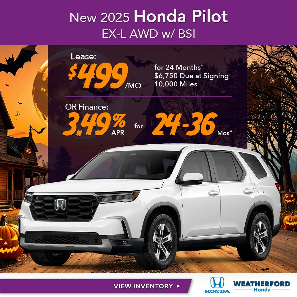 New 2025 Honda Pilot EX-L AWD w/ BSI | Weatherford Honda
